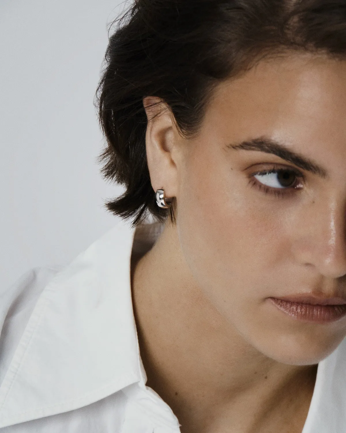 Mockberg Chunky Hoops Small øredobber sølv 13 mm
