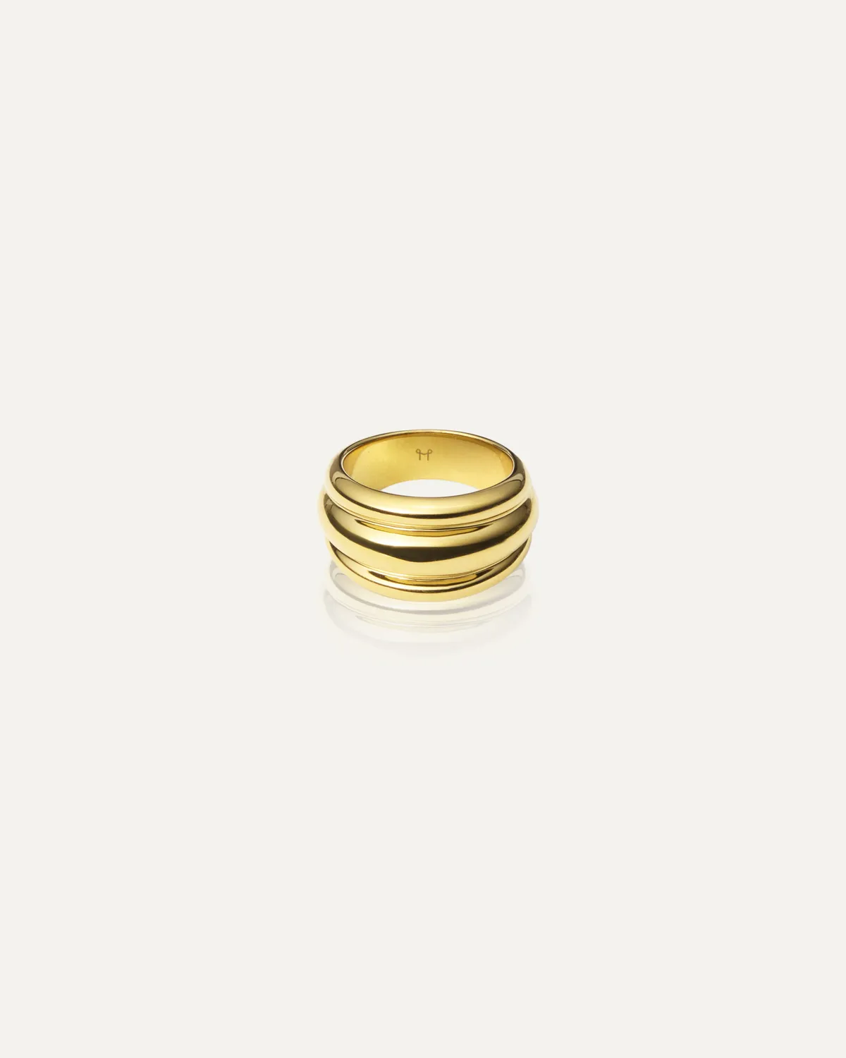 Mockberg Deco Ribbed Ring ring 54 gull