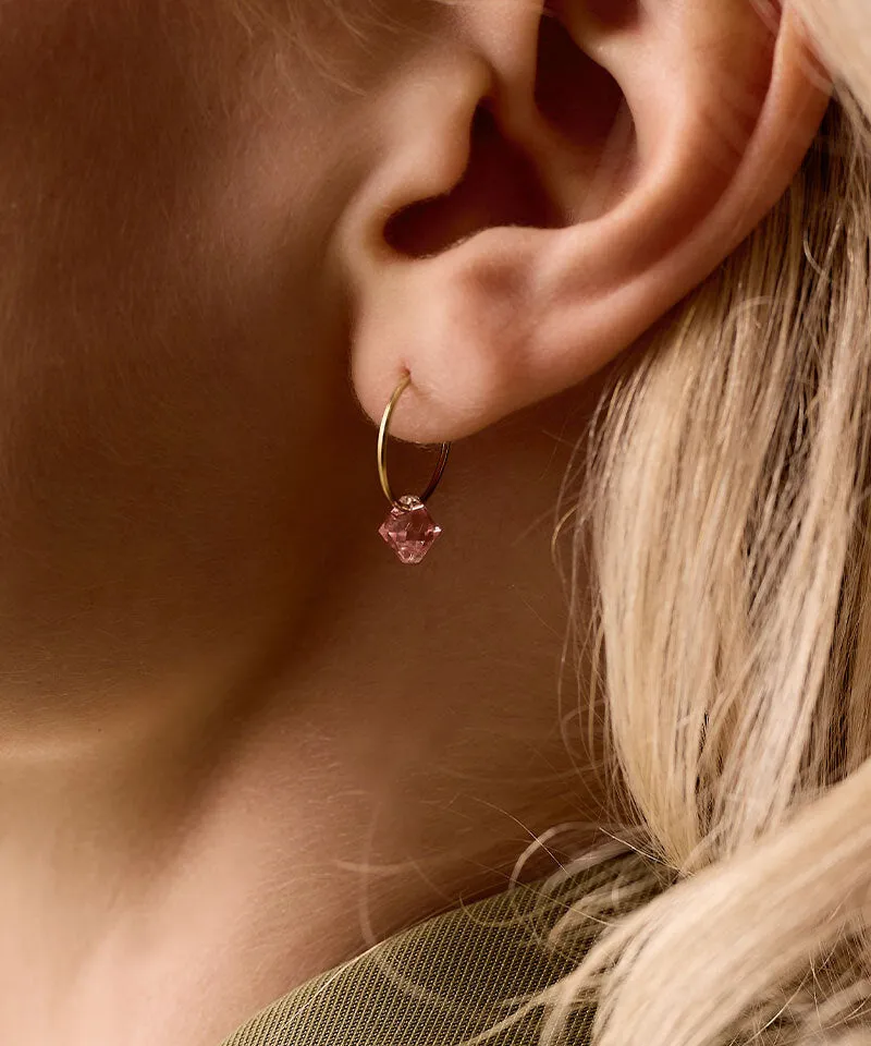 Blomdahl Ear Ring 14 mm øredobber light rose gull