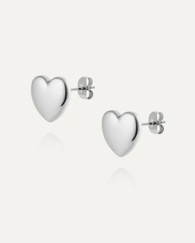 Mockberg Love Large Studs øredobber hjerte sølv