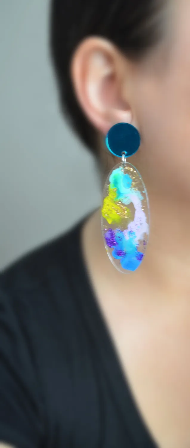 BooandBooFactory Pastel Ocean øredobber oval pastell
