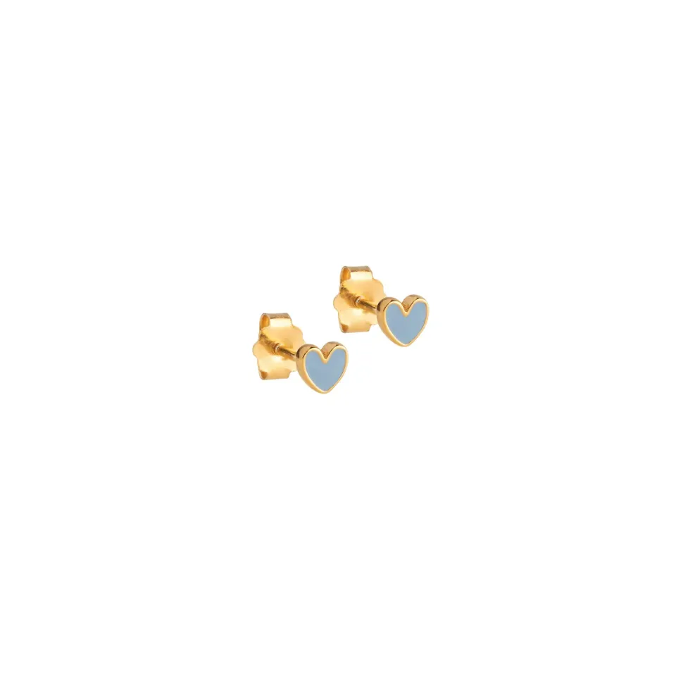 Enamel Amore studs 4 mm stålblå emalje