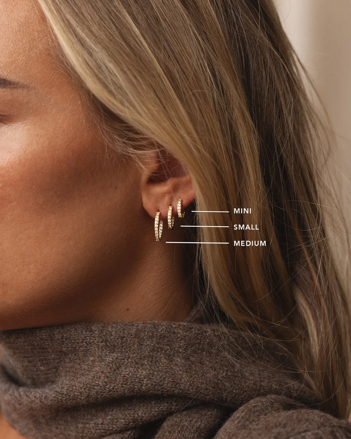 Mockberg Sparkle Small Hoops øredobber gull 13 mm