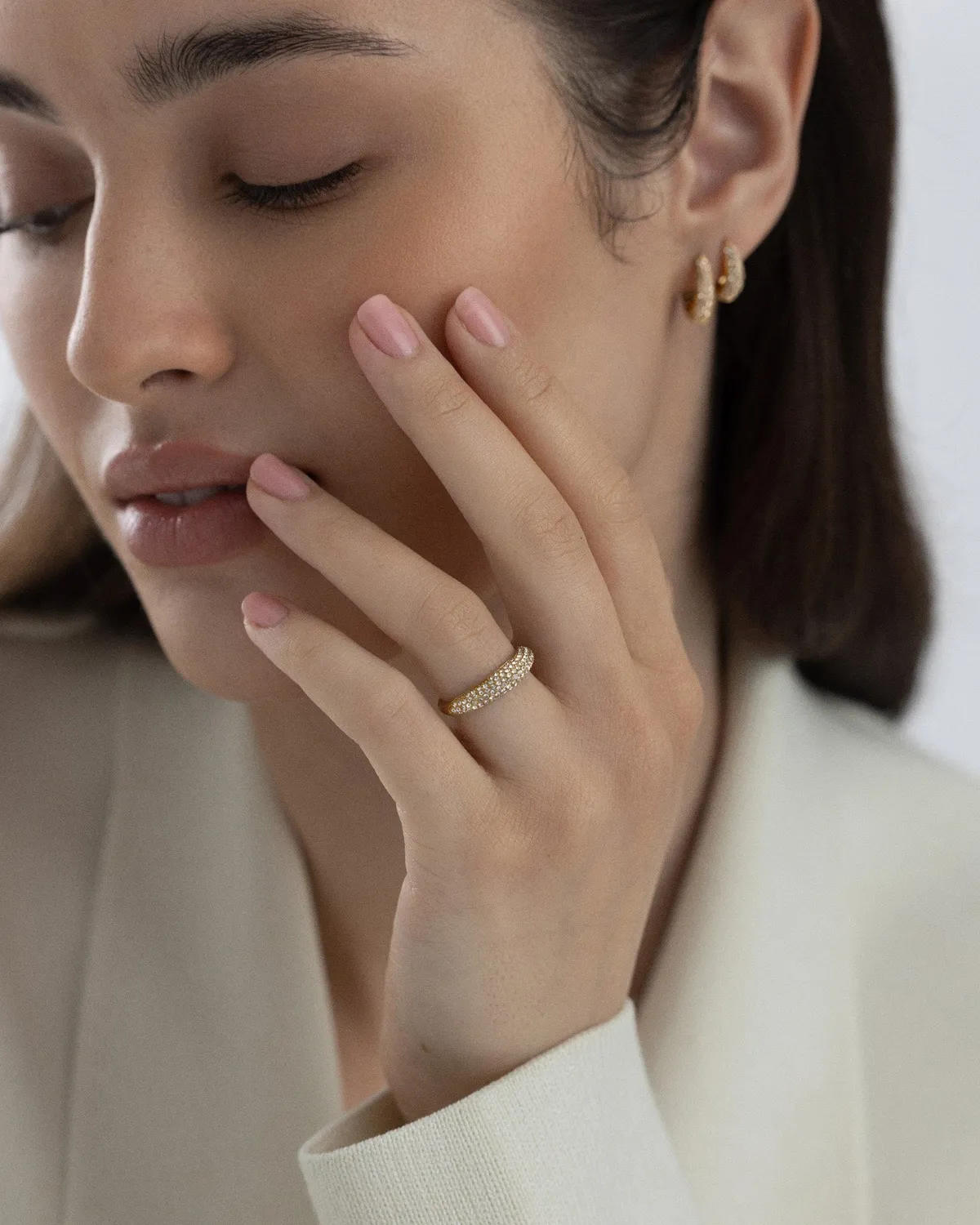 Mockberg Pavé Precious ring 50 gull pavé