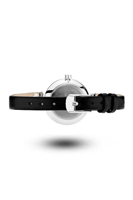 Mockberg Astrid Petite Strap klokkereim svart lær standard