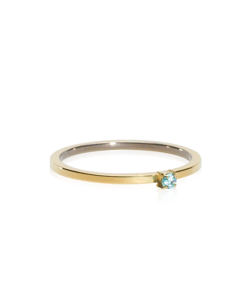 Blomdahl Tiffany Tiny ring aquamarin gull 16 mm nikkelfri