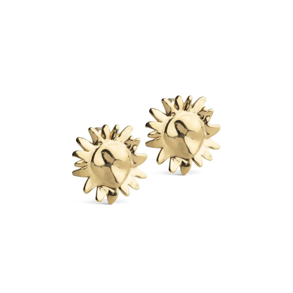 Enamel Sunshine Large studs 17,5 mm forgylt