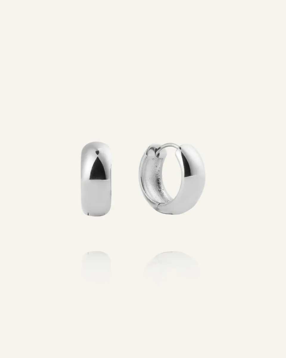 Mockberg Brave Small Hoops øredobber sølv 15,5 mm