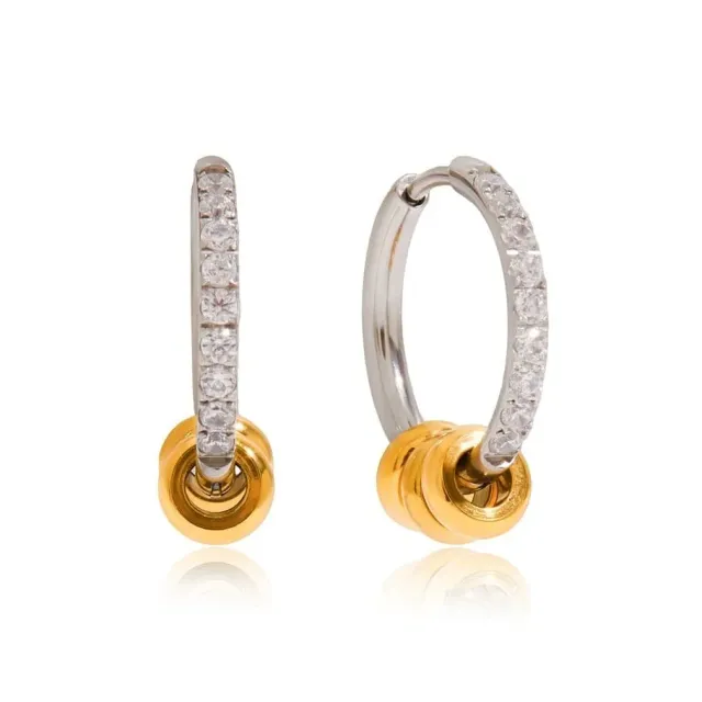 Mea Nani Love Lock Hoops creoler sølv gull stener