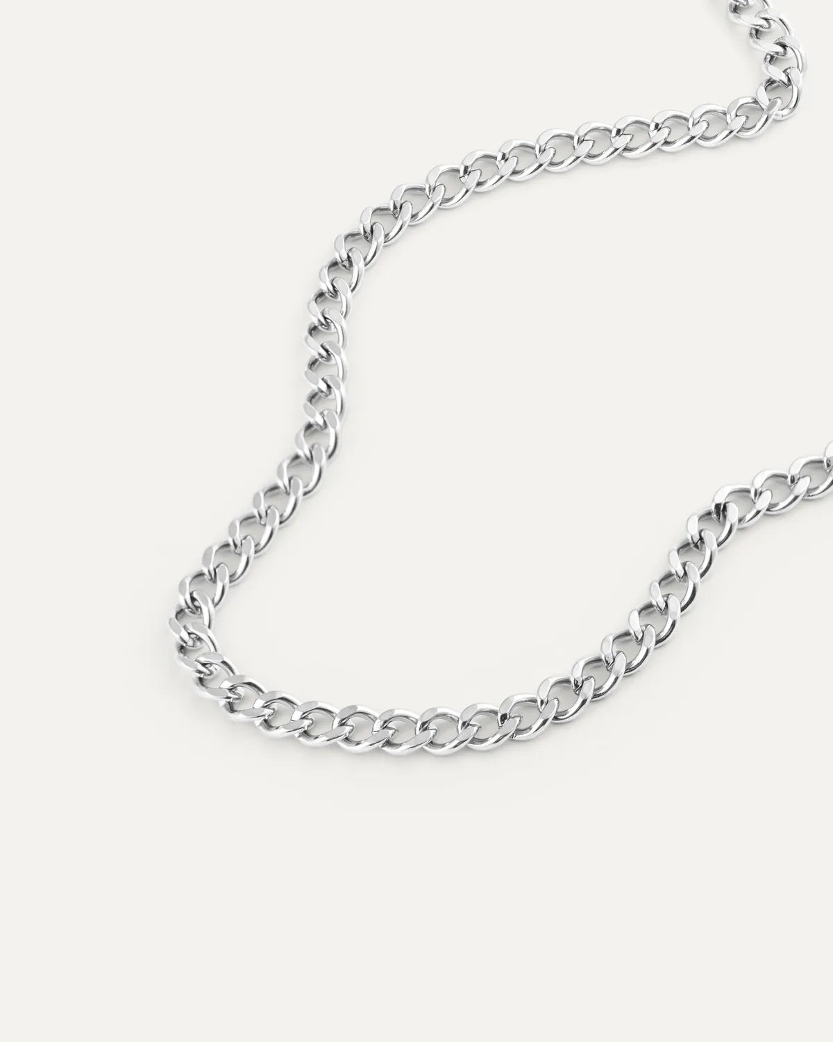 Mockberg Curb Chain halskjede sølv panserlenke
