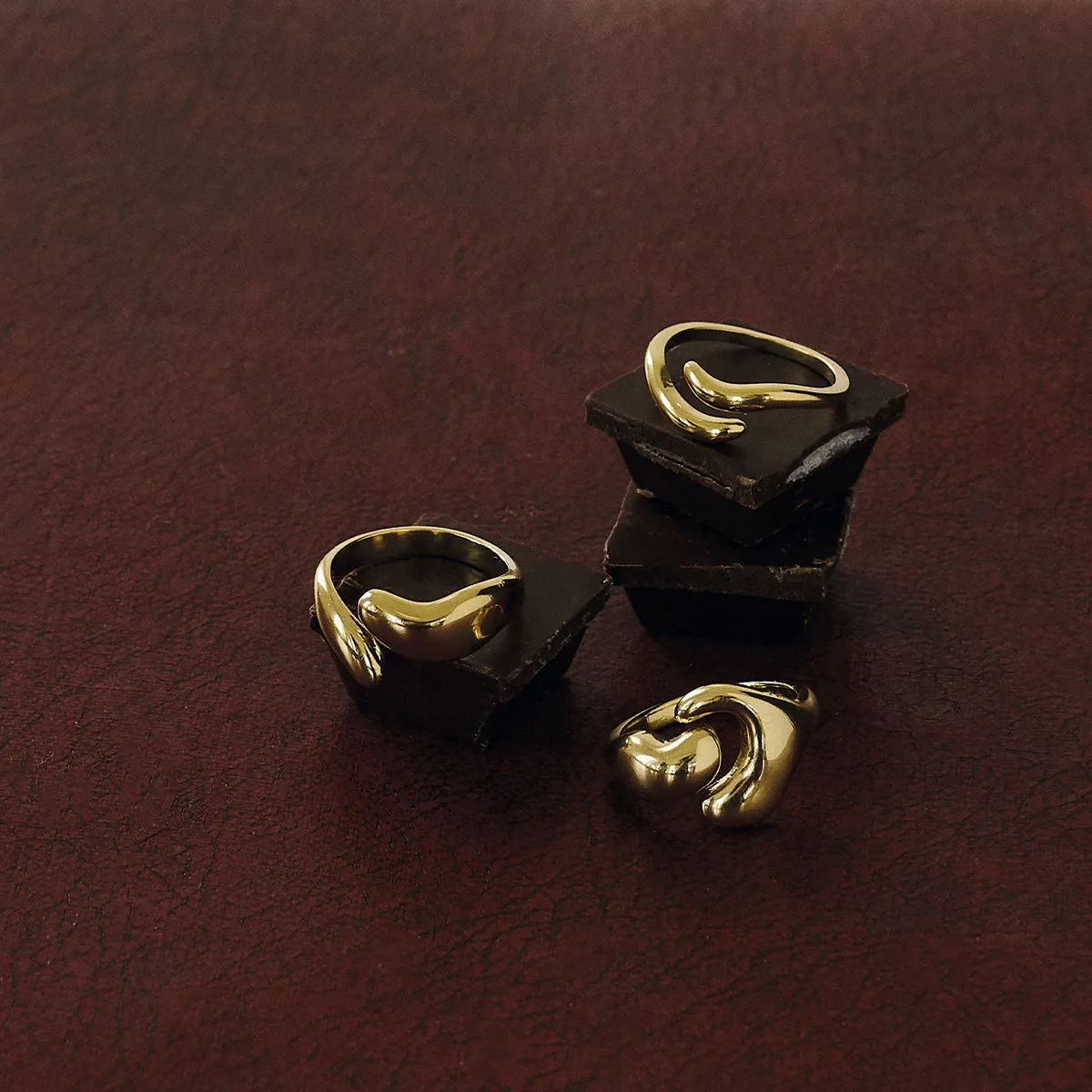 Enamel Neli ring justerbar forgylt