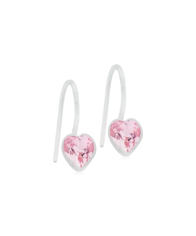 Blomdahl Pendant Fixed Heart øredobber 6 mm lys rosa
