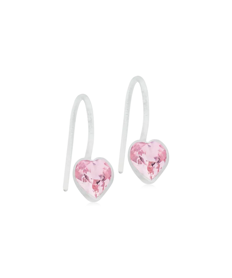 Blomdahl Pendant Fixed Heart øredobber 6 mm lys rosa