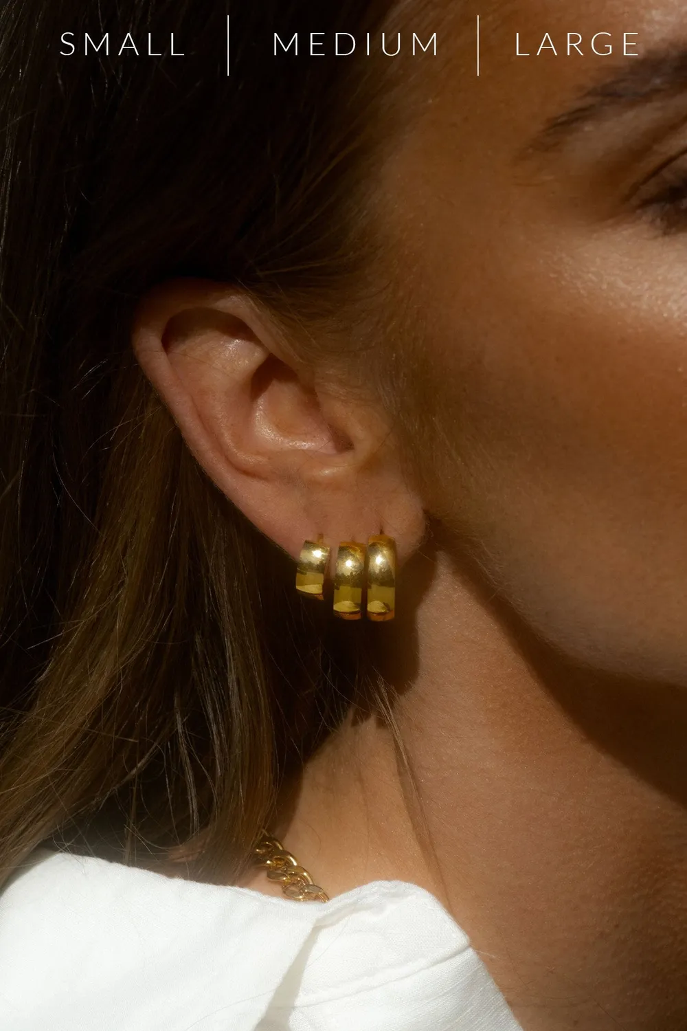Mockberg Chunky Hoops Medium øredobber gull 16 mm