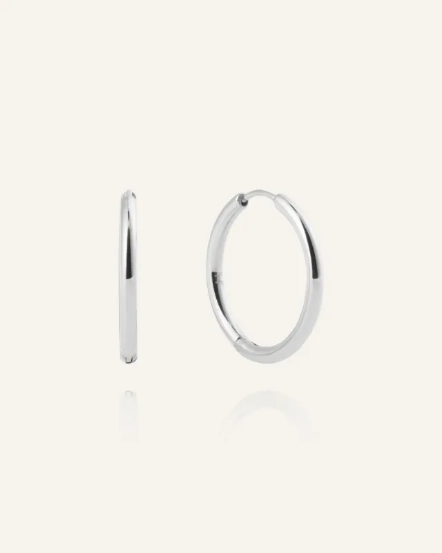 Mockberg Slim Large Hoops øredobber sølv 20 mm