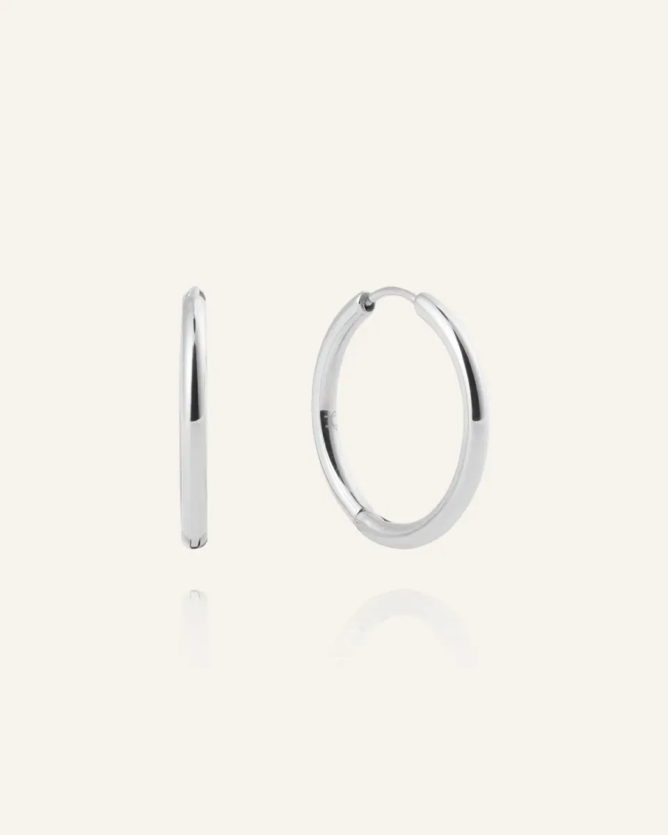 Mockberg Slim Large Hoops øredobber sølv 20 mm