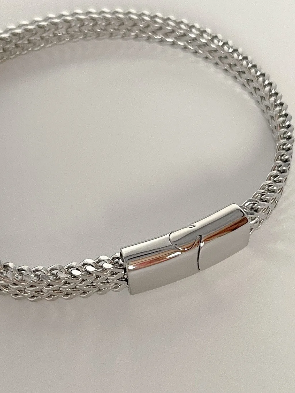 Mea Nani herrearmbånd stål sølv 22 cm polert