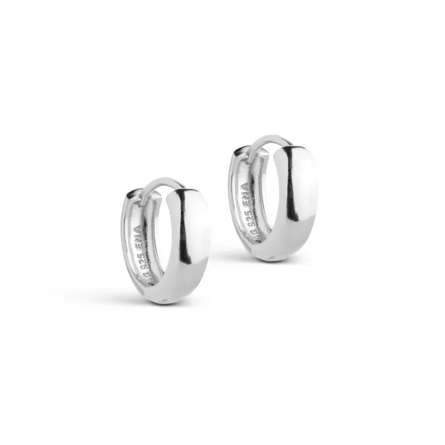 Enamel Classic Wide hoops 15 mm sølv bred