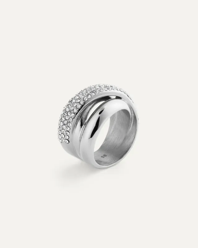 Mockberg Brume Ring ring 54 sølv pavé