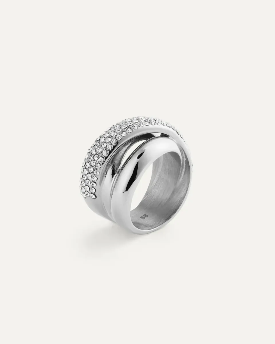 Mockberg Brume Ring ring 54 sølv pavé