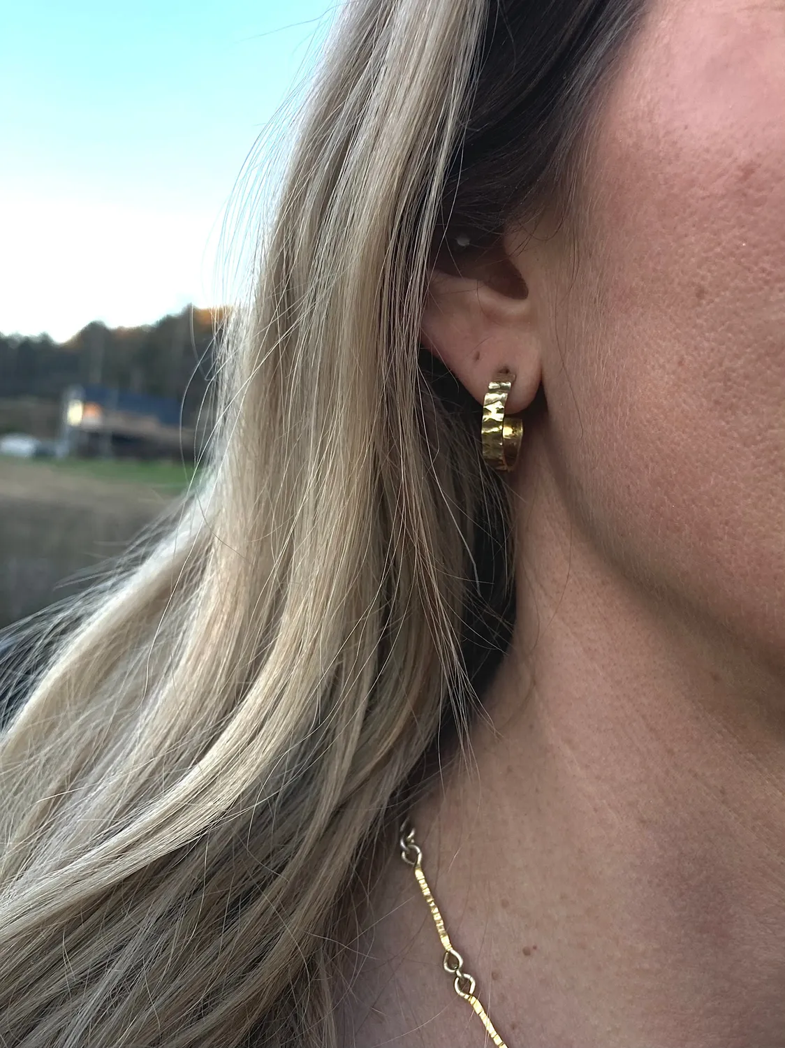 Sivia Struktur creoler medium sølv 15 mm par
