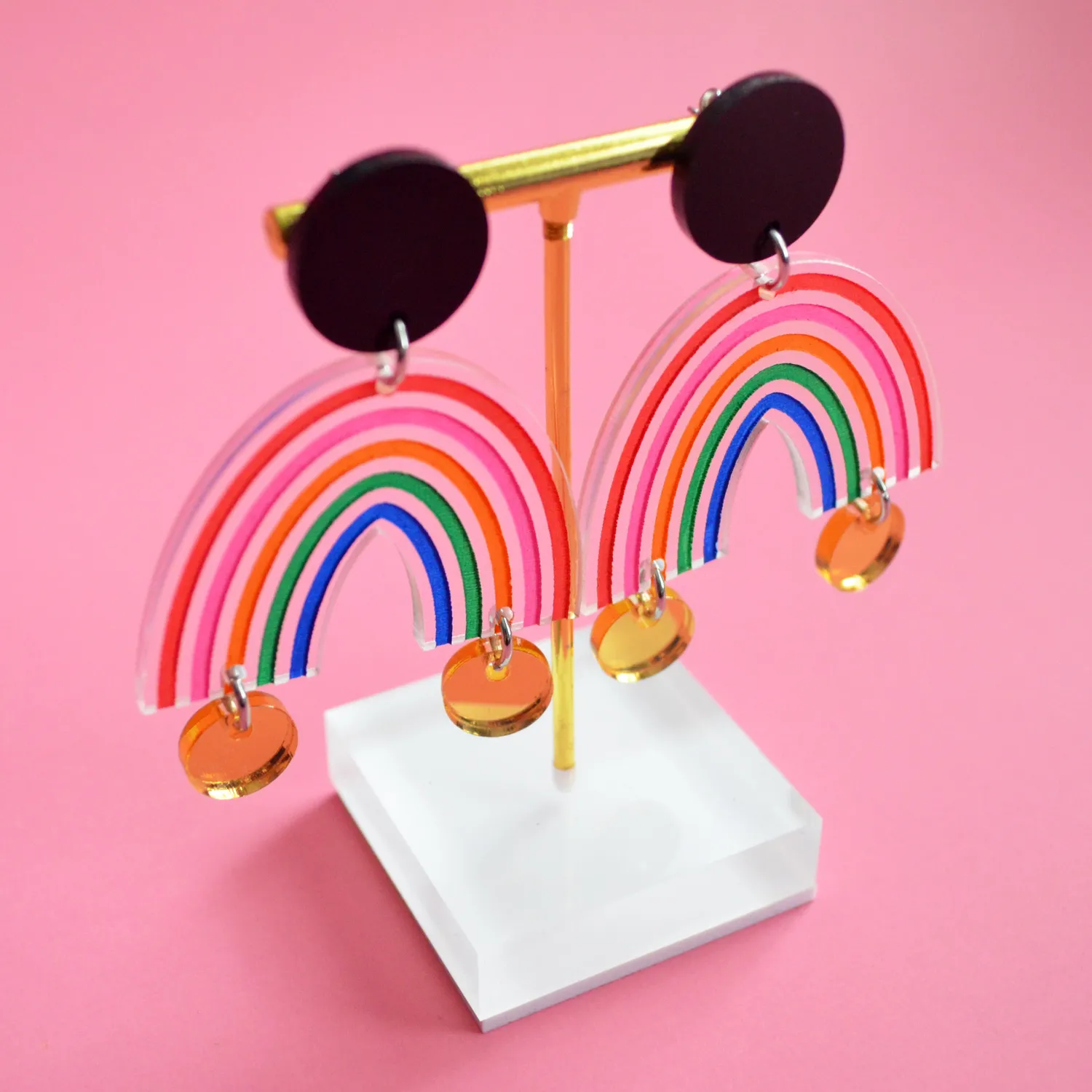 BooandBooFactory Rainbow øredobber statement regnbue