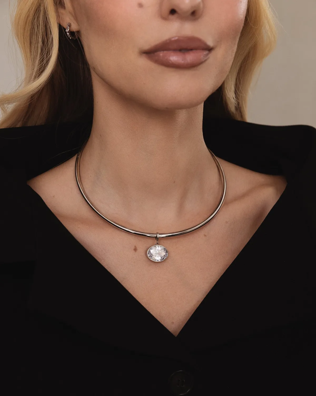 Mockberg Soléne Steel halskjede sølv cubic zirconia