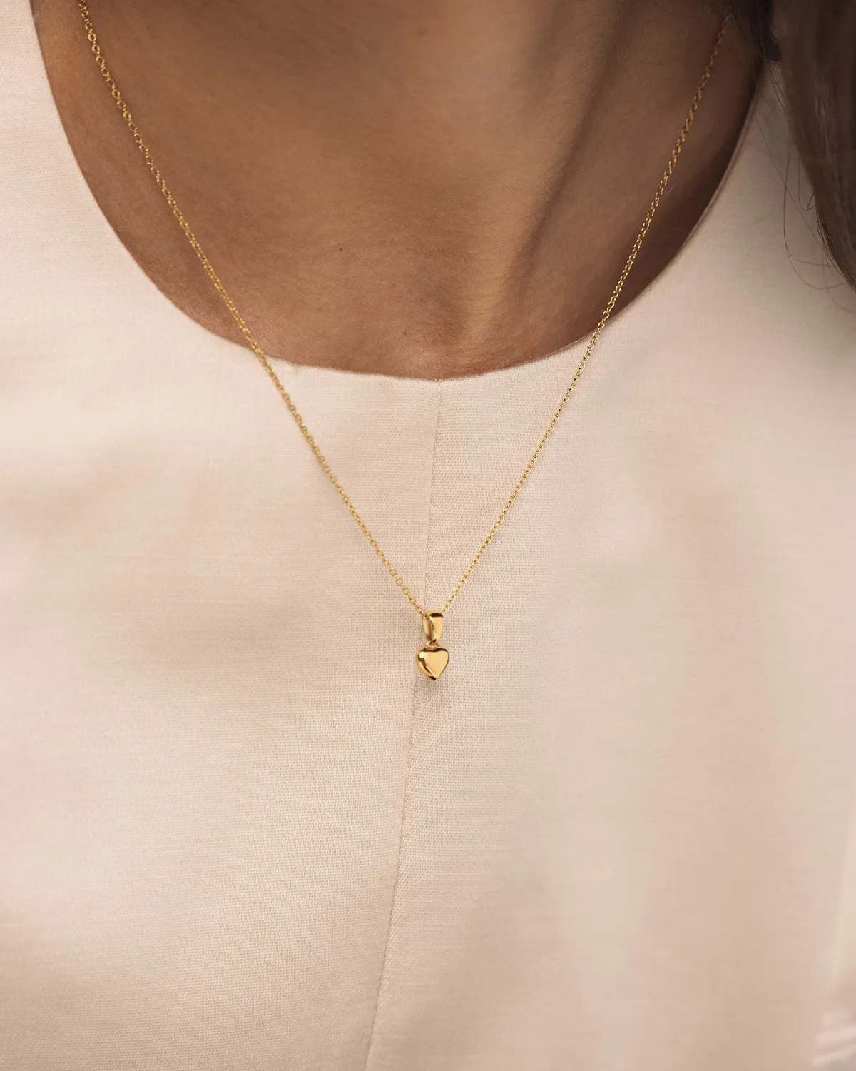 Mockberg Sweetheart Medium halskjede gull hjerte