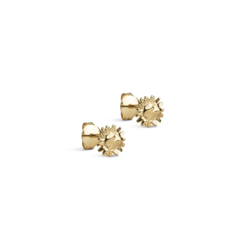 Enamel Small Sunshine øredobber 7 mm par gull