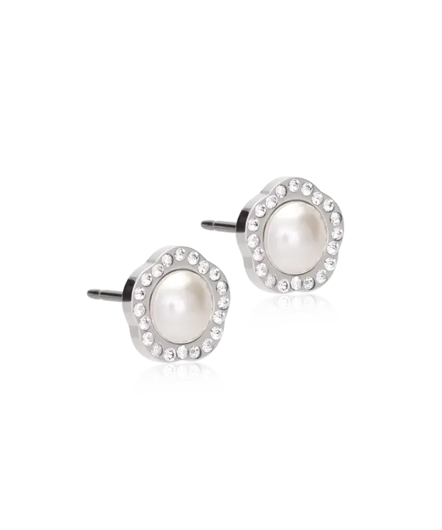 Blomdahl Brilliance Fancy Pearl øredobber crystal 8 mm sølv nikkelfrie