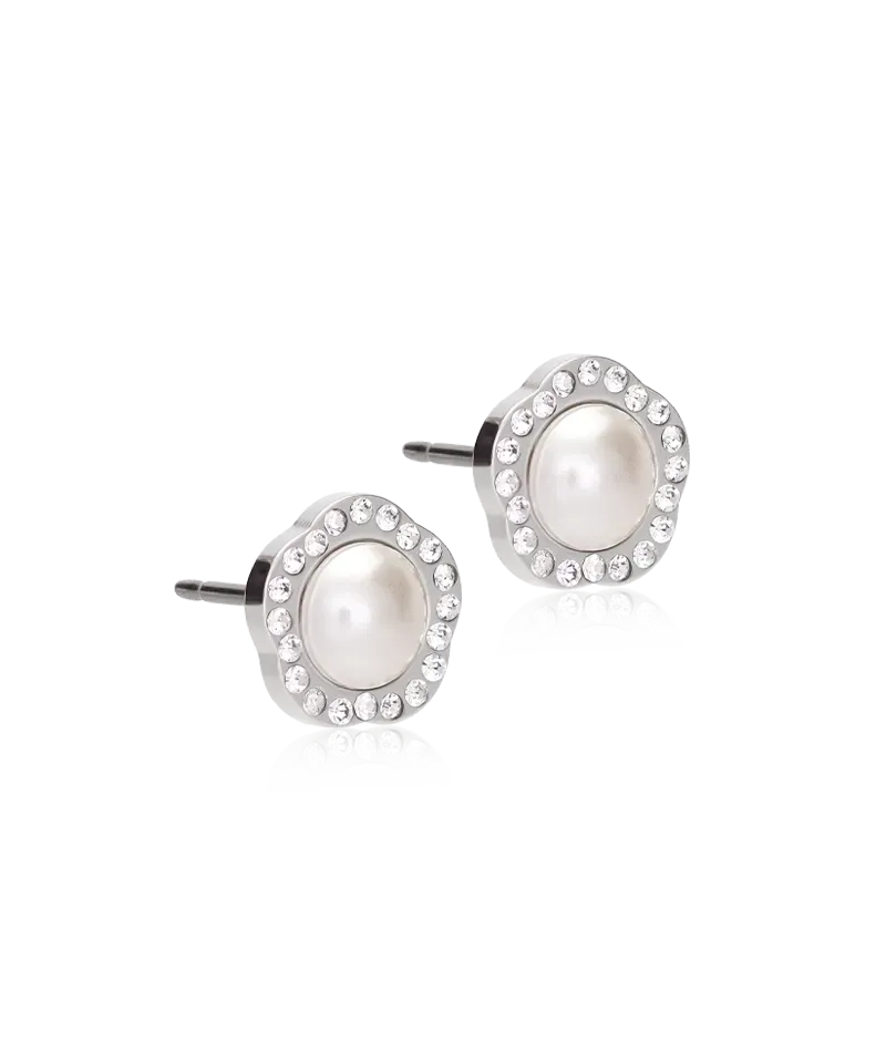 Blomdahl Brilliance Fancy Pearl øredobber crystal 8 mm sølv nikkelfrie