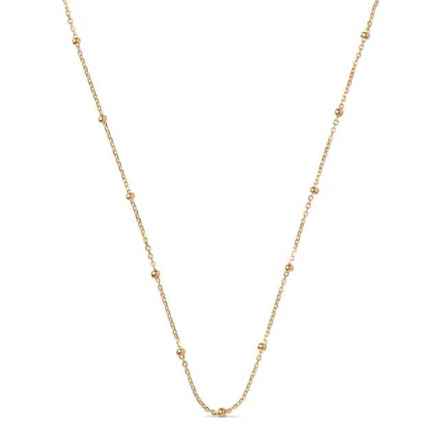 Enamel Beaded Chain halskjede forgylt 38+4 cm