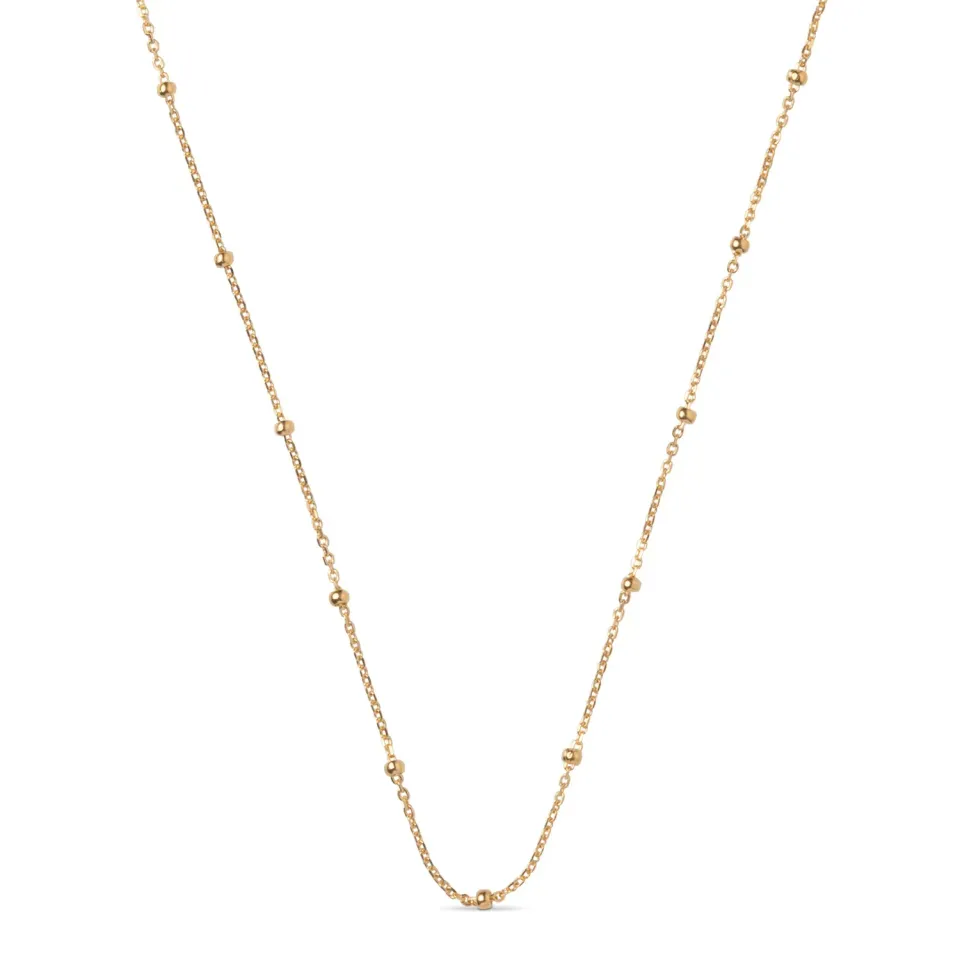 Enamel Beaded Chain halskjede forgylt 38+4 cm