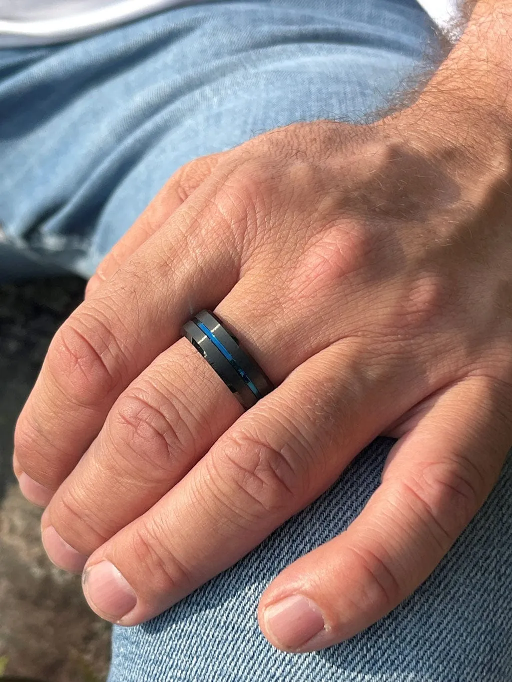 Mea Nani Ares tungsten carbide ring 8 mm svart str 13