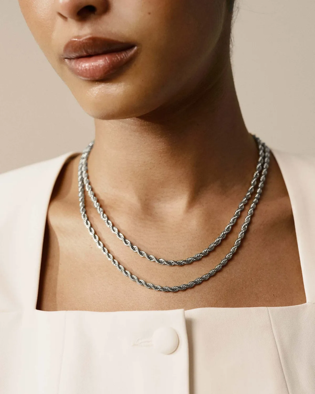 Mockberg Bold Rope Chain kjede 450 mm sølv tvunnet
