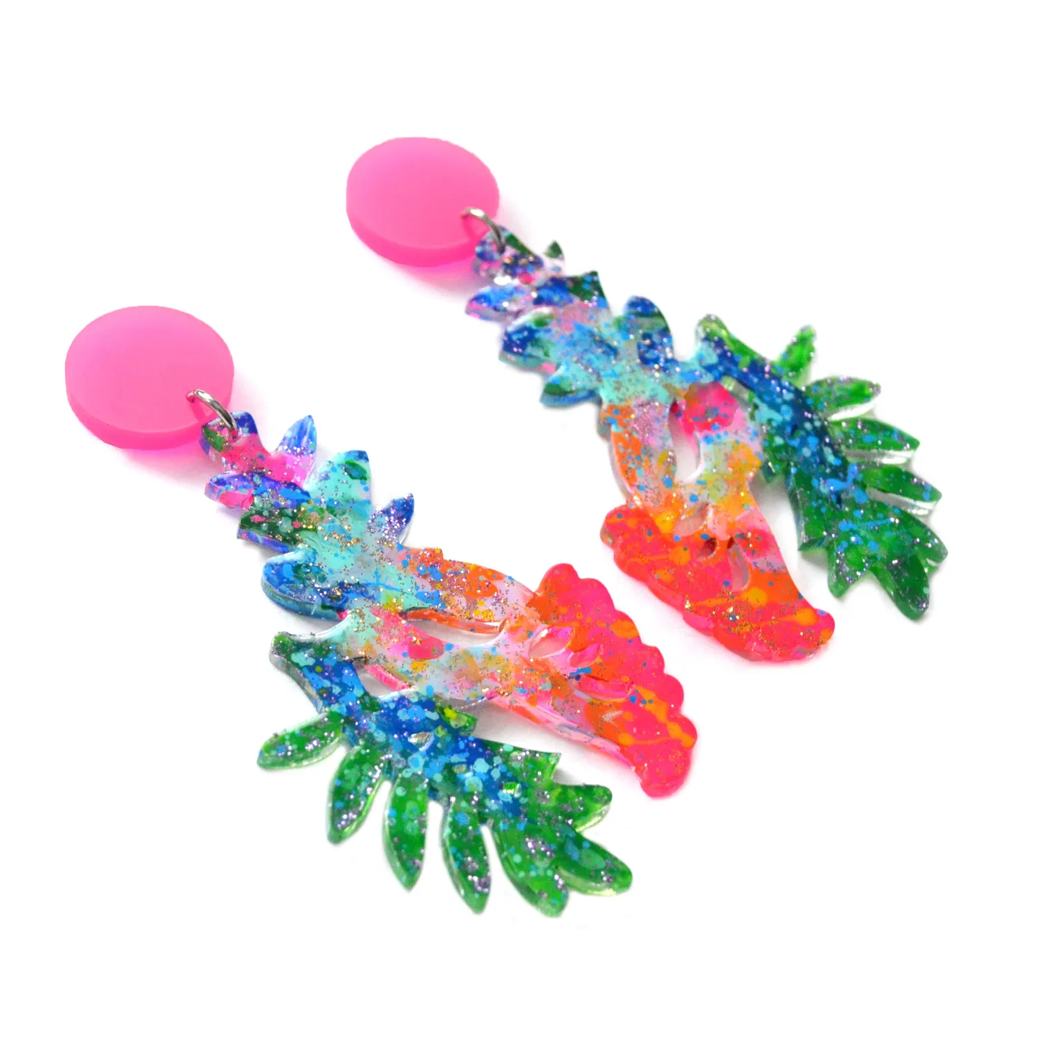 BooandBooFactory Tropical Flower øredobber 1 par fargerik
