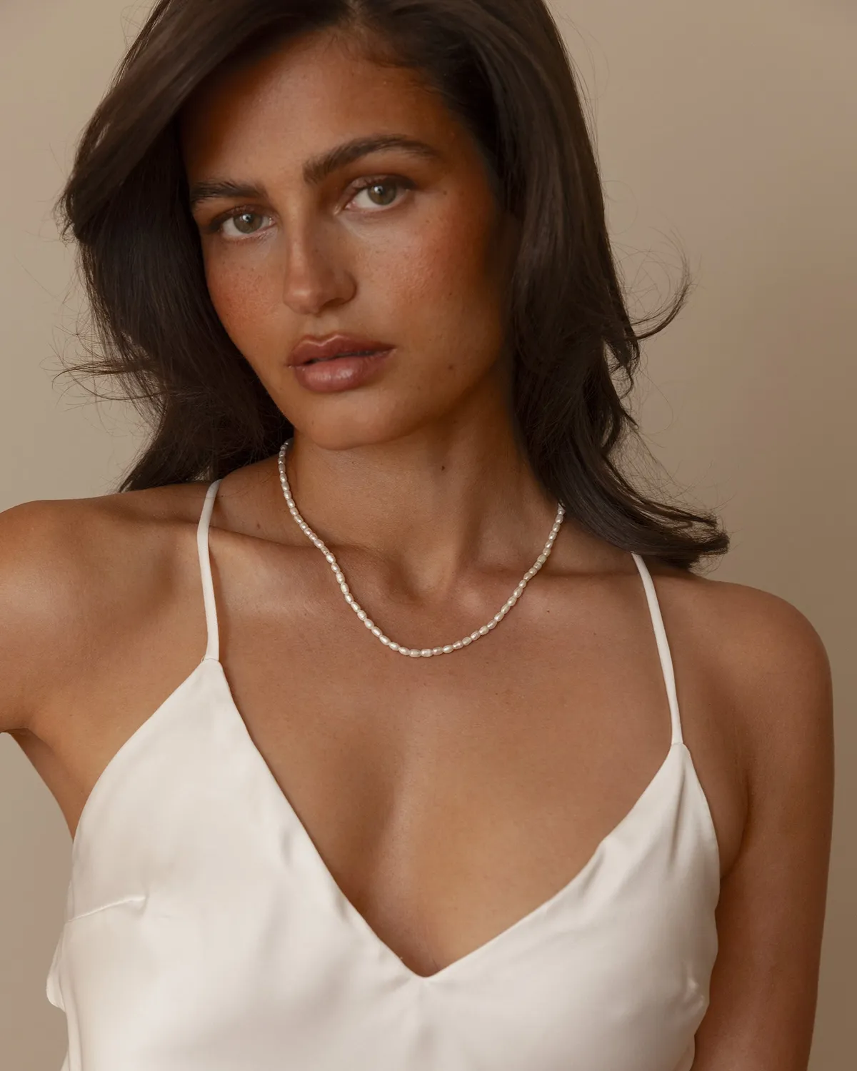 Mockberg Pearl Necklace perlekjede sølv 400 mm