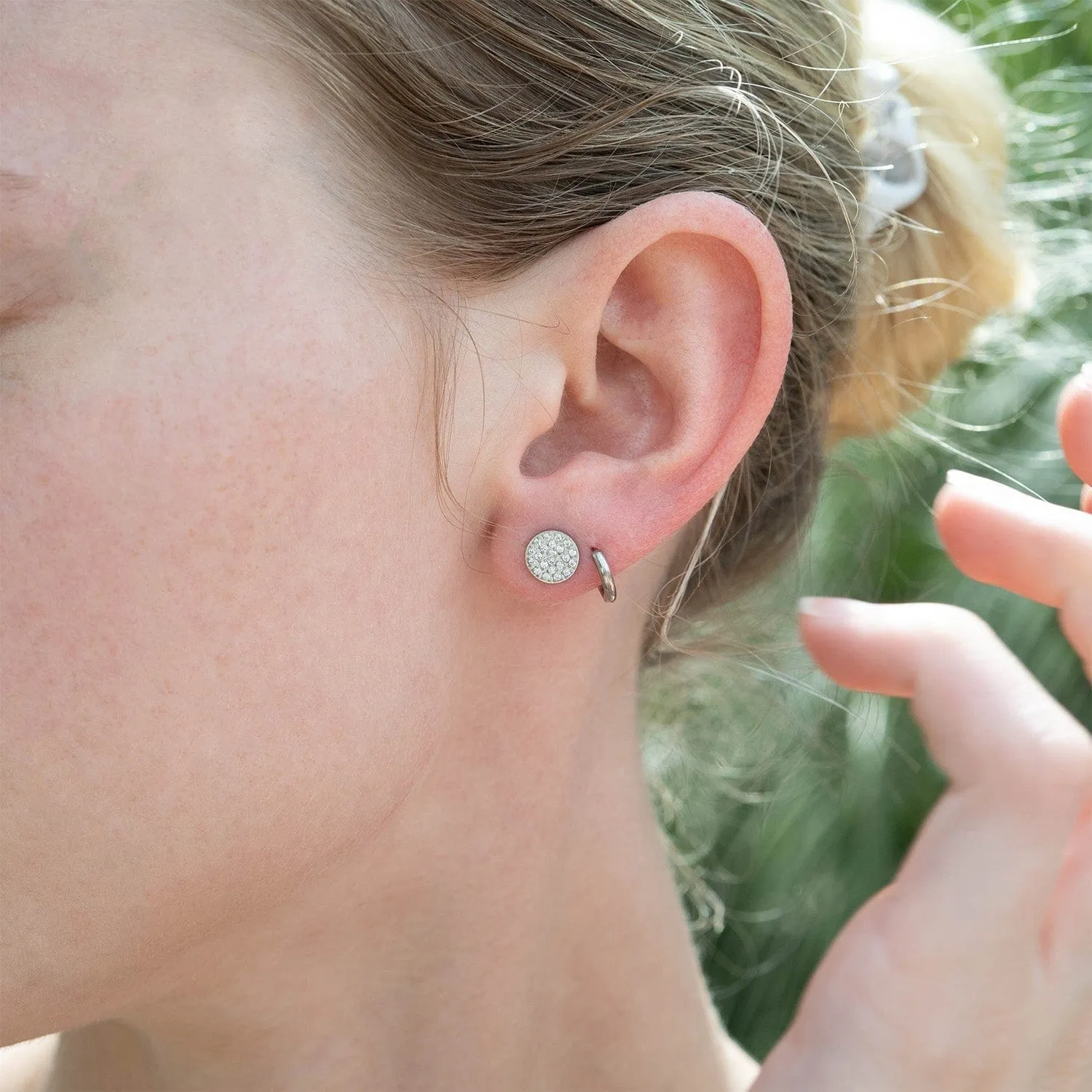 Mea Nani Everyday Icon Studs øredobber stål pavé