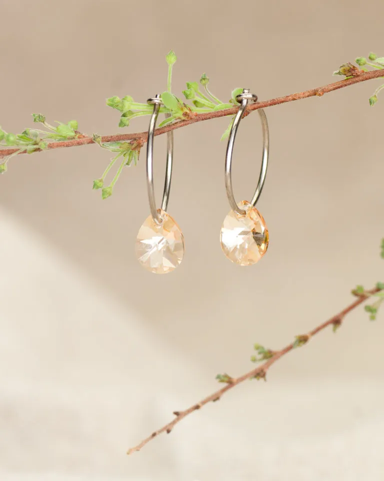 Blomdahl Pendant Drop øredobb golden 14 mm titan