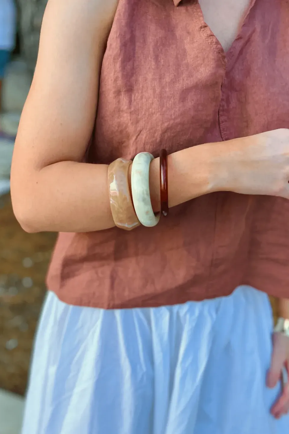 Mea Nani She's Grounded armbånd 3-pk jordtoner