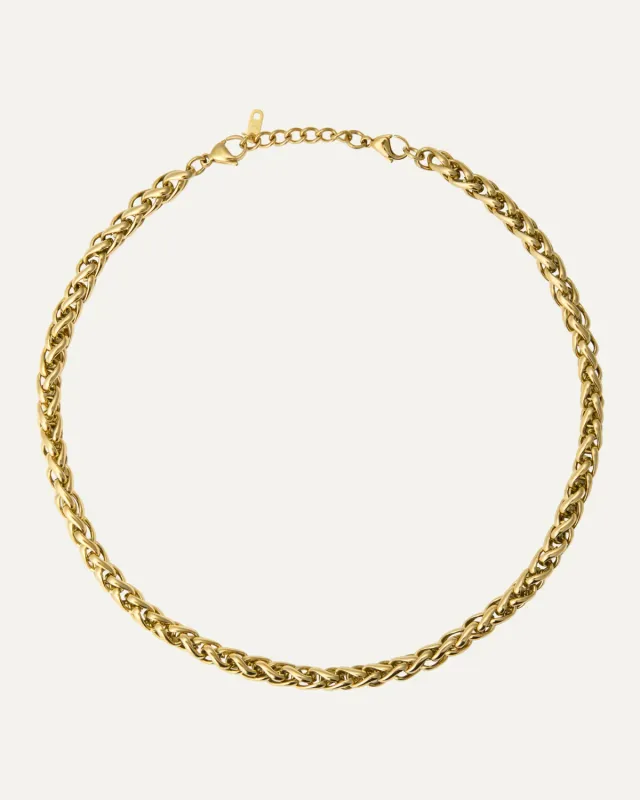 Mockberg Rebel Chain halskjede gull 450 mm 8 mm