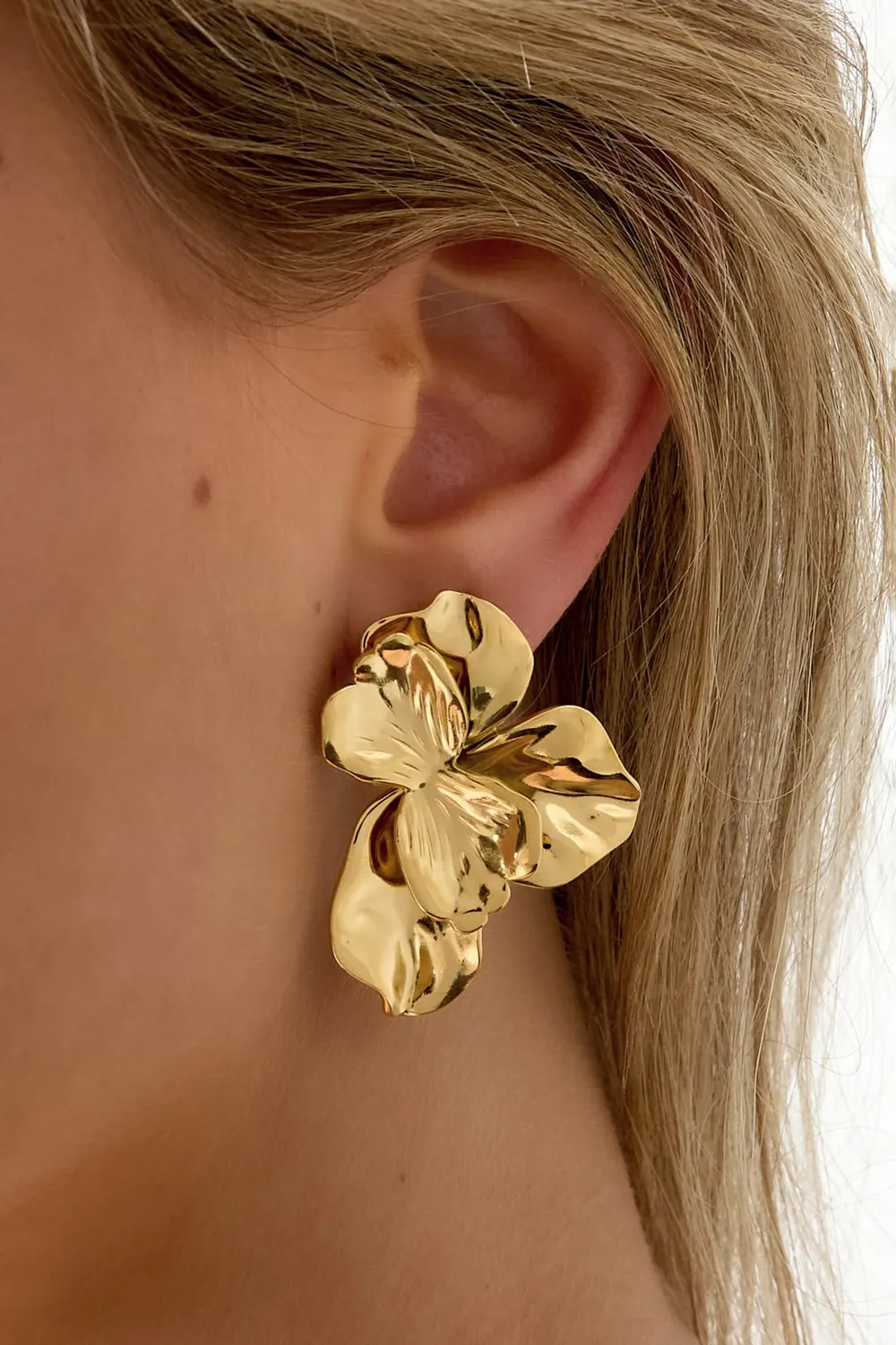 Mea Nani Mirelle blomsterøredobber 14K store gull