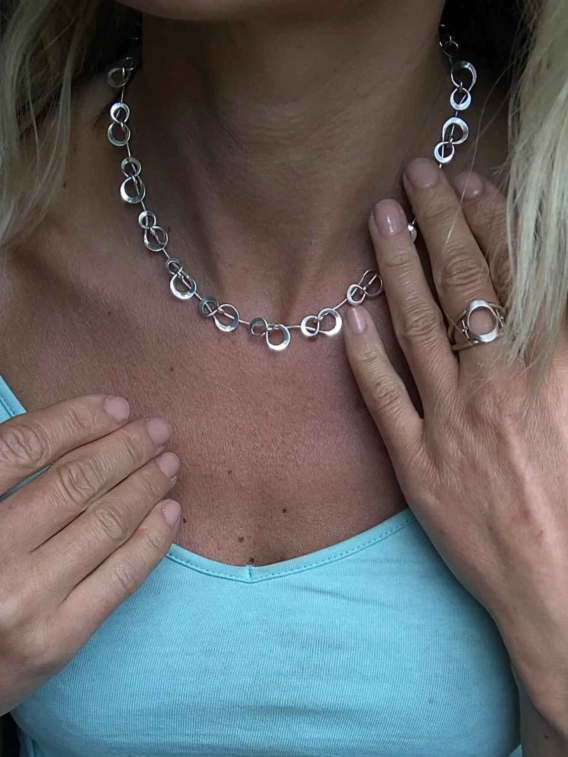 Sivia Smykkedesign Evigheten collier halssmykke sølv 42cm