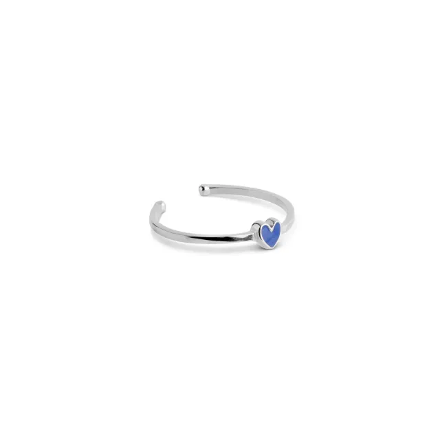 Enamel Amore ring indigo sølv justerbar 48-52