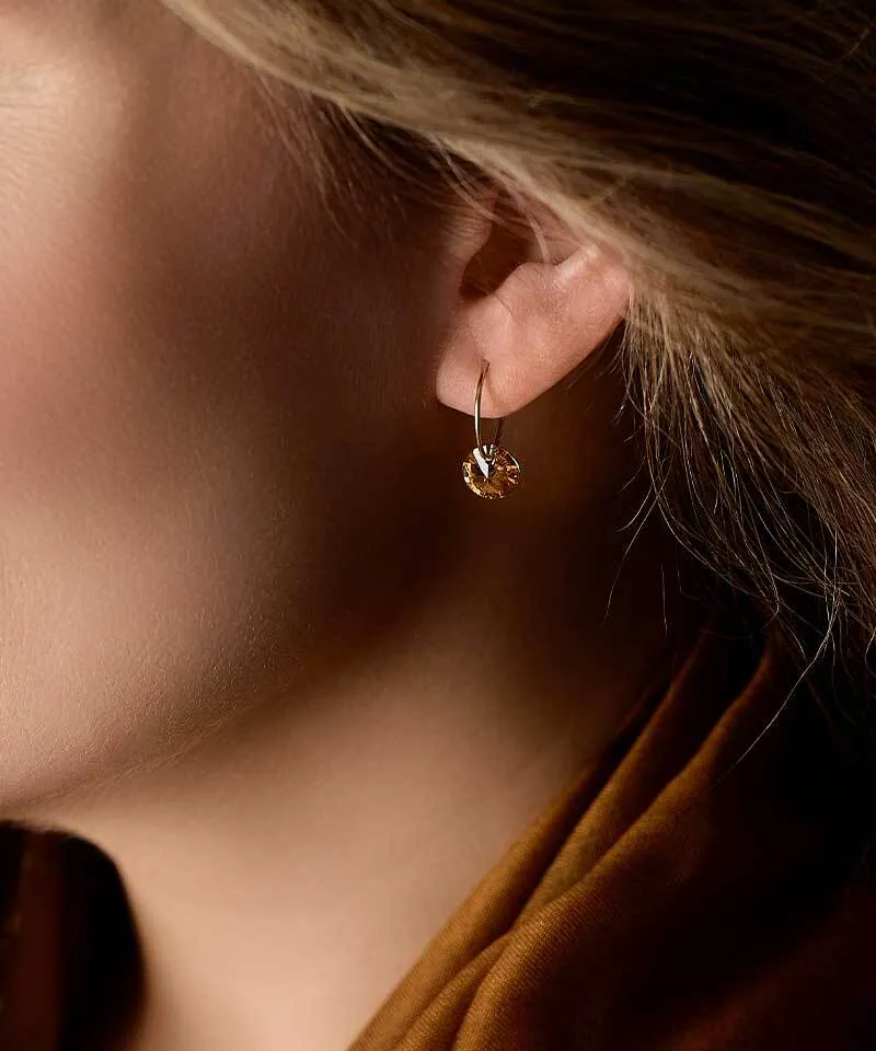 Blomdahl Ear Ring Round øredobber 14 mm bronse gull