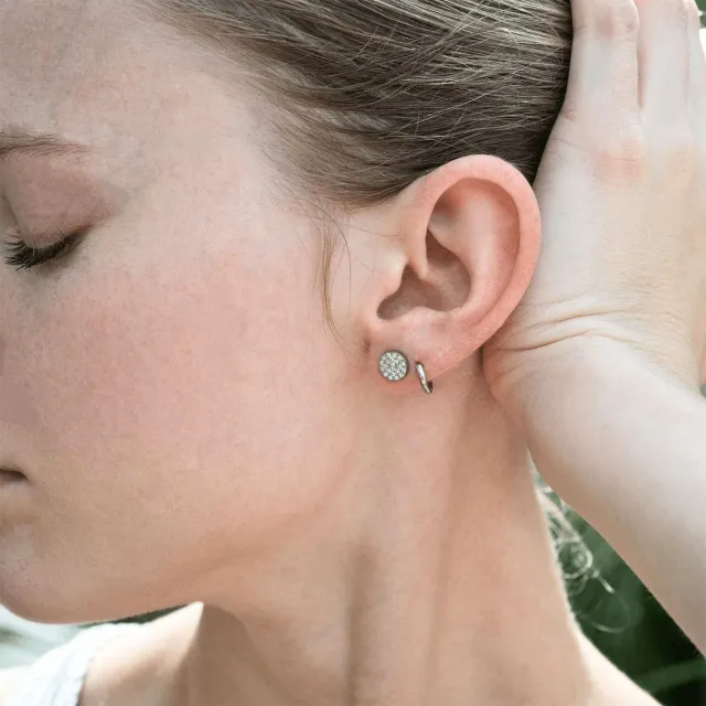 Mea Nani Everyday Icon Studs øredobber stål pavé