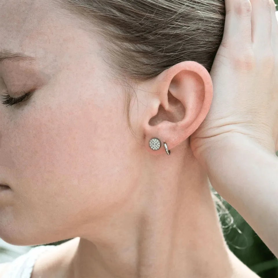 Mea Nani Everyday Icon Studs øredobber stål pavé