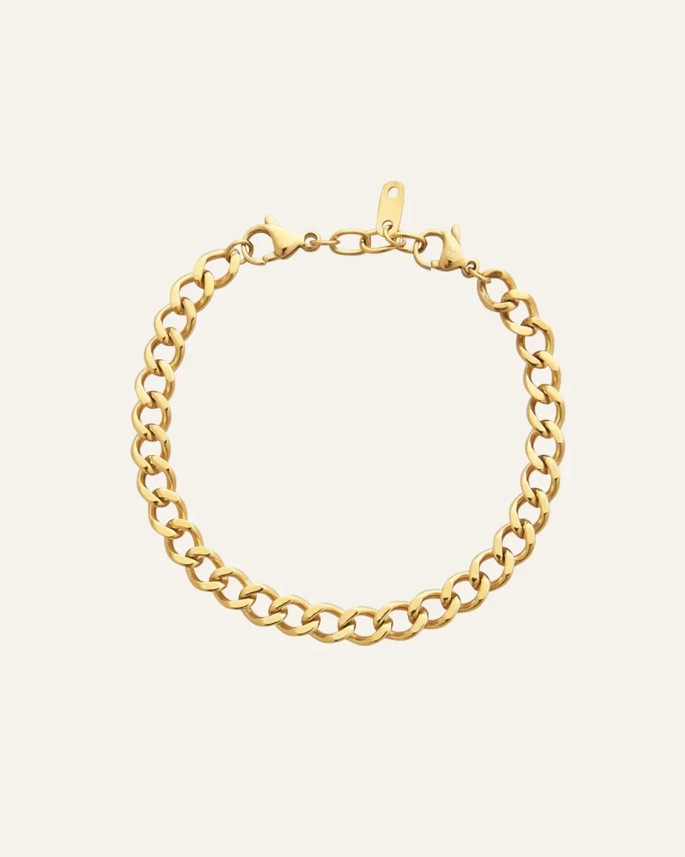 Mockberg Curb Chain Bracelet armbånd gull Small