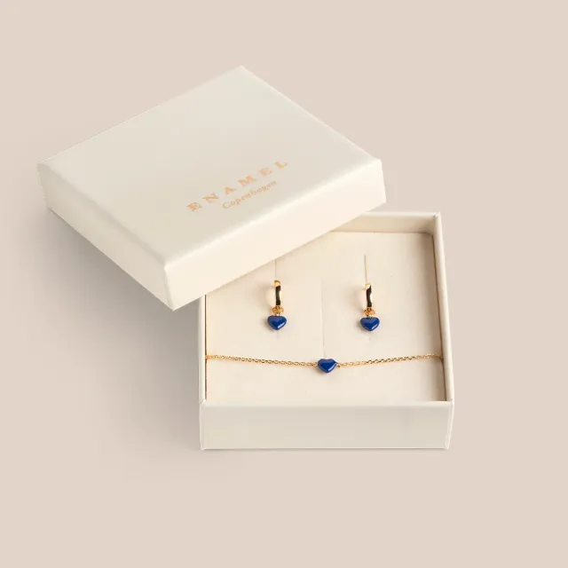 Enamel Amore Elegant Blue gavesett gull indigo