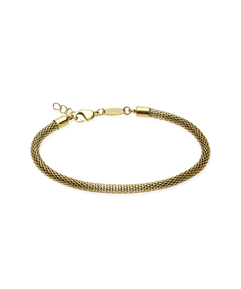 Blomdahl Grand Round Mesh armbånd gull hudvennlig